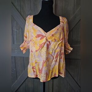 Nwt Nine West Twist-Front Puff Sleeve Top sz 1X